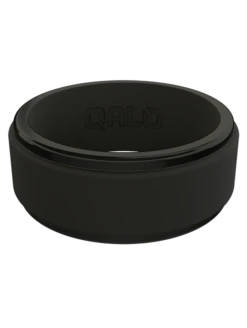 Men's Polished Step Edge Silicone Ring -Silicone Jewelry & Accessories PolishedStepEdge.Black .Front b7f73b4d 82bc 4e96 a192 605f79f66188