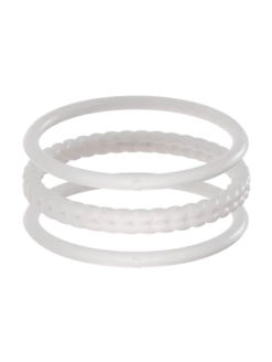 Women's Essential Bangles -Silicone Jewelry & Accessories QALO Bagels Bracelet Pearl Front