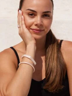 Women's Essential Bangles -Silicone Jewelry & Accessories QALO Bagels Bracelet Pearl Lifestyle 02