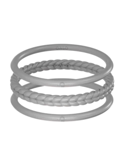 Women's Essential Bangles -Silicone Jewelry & Accessories QALO Bagels Bracelet Silver Front