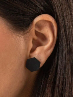 Ion Earrings -Silicone Jewelry & Accessories QALO Ion Earring Black Lifestyle 02