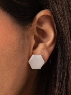 Ion Earrings -Silicone Jewelry & Accessories QALO Ion Earring Pearl Lifestyle 01