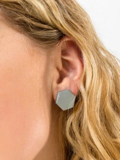 Ion Earrings -Silicone Jewelry & Accessories QALO Ion Earring Silver Lifestyle 01