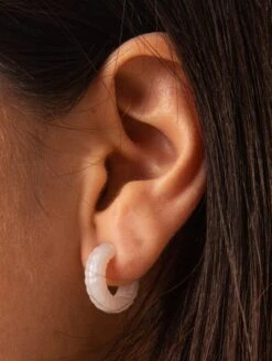 Lariat Earrings -Silicone Jewelry & Accessories QALO Lariat Earring Pearl Lifestyle 01