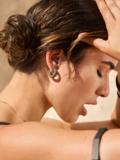 Lariat Earrings -Silicone Jewelry & Accessories QALO Lariat Earring Sage Lifestyle 01