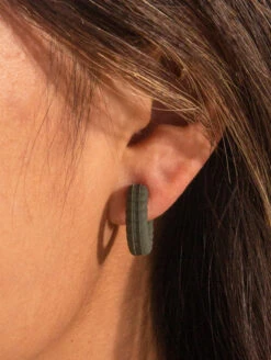 Lariat Earrings -Silicone Jewelry & Accessories QALO Lariat Earring Sage Lifestyle 02