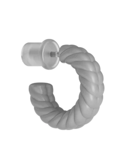 Lariat Earrings -Silicone Jewelry & Accessories QALO Lariat Earring Silver Angle