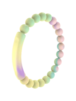 Women's Tie Dye Tranquil Bracelet -Silicone Jewelry & Accessories QALO MENTRANQUILBRACELET RainbowCloud Angle