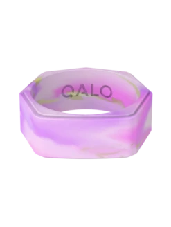 Women’s Natural Stone Lake Silicone Ring -Silicone Jewelry & Accessories QALO NaturalStone Lake Amethyst Front Trans