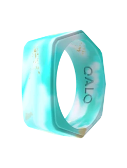 Women’s Natural Stone Lake Silicone Ring -Silicone Jewelry & Accessories QALO NaturalStone Lake Turquoise Angle Trans ece21665 c130 4301 87eb 6c05e4b98e2f
