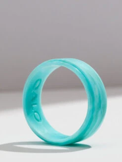 Women’s Natural Stone Modern Silicone Ring -Silicone Jewelry & Accessories QALO NaturalStone Modern Turquoise Lifestyle 01