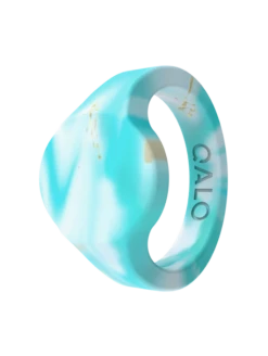 Women’s Natural Stone Signet Silicone Ring -Silicone Jewelry & Accessories QALO NaturalStone Signet Turquoise Angle Trans