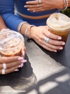 Women's Pearl Serene Ring -Silicone Jewelry & Accessories QALO Serene Black Lifestyle 02 ec96e830 4532 473d b240 8ead58af1f5a