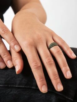 Women's Pearl Serene Ring -Silicone Jewelry & Accessories QALO Serene Sage Lifestyle 01 c98d7122 8387 4c0d 9629 799026a66fd4