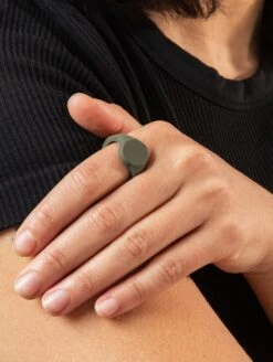 Women's Signet Ring -Silicone Jewelry & Accessories QALO Signet Sage Lifestyle 01
