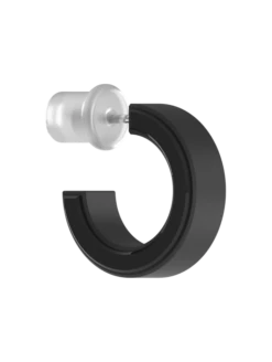Step Earrings -Silicone Jewelry & Accessories QALO StepEdge Earring Black Angle