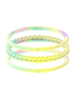 Women's Tie Dye Essential Bangles -Silicone Jewelry & Accessories QALO WOMENESSENTIALBANGLES RainbowCloud Angle