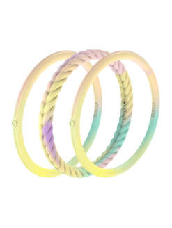 Women's Tie Dye Essential Bangles -Silicone Jewelry & Accessories QALO WOMENESSENTIALBANGLES RainbowCloud Front