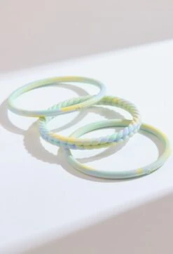 Women's Tie Dye Essential Bangles -Silicone Jewelry & Accessories QALO WOMENESSENTIALBANGLES RainbowCloud Hover