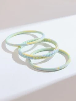 Women's Tie Dye Essential Bangles -Silicone Jewelry & Accessories QALO WOMENESSENTIALBANGLES RainbowCloud Lifestyle 01