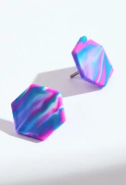 Ion Tie Dye Earrings -Silicone Jewelry & Accessories QALO WOMENIONEARRINGS PurpleCrush Hover