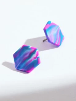 Ion Tie Dye Earrings -Silicone Jewelry & Accessories QALO WOMENIONEARRINGS PurpleCrush Lifestyle 01