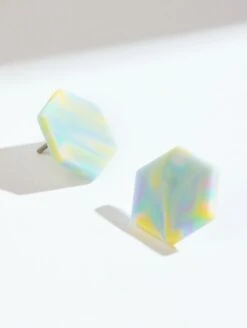 Ion Tie Dye Earrings -Silicone Jewelry & Accessories QALO WOMENIONEARRINGS RainbowCloud Lifestyle 01