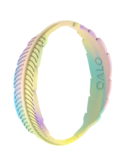 Women's Tie Dye Serene Bracelet -Silicone Jewelry & Accessories QALO WOMENSERENEBRACELET RainbowCloud Angle