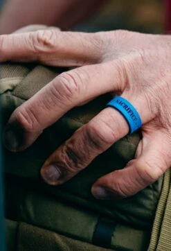 Men's Folds Of Honor Mantra Strata Ring -Silicone Jewelry & Accessories QLO FoldsOfHonor Mens Strata BlueBlack HonorMantra Hover