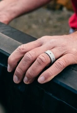 Men's Folds Of Honor Stars Forever Strata Ring -Silicone Jewelry & Accessories QLO FoldsOfHonor Mens Strata GreyBlue StarsForever Hover