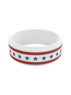 Folds Of Honor Stars And Stripes Modern Ring -Silicone Jewelry & Accessories QLO FoldsOfHonor Unisex Modern StarsAndStripes Front