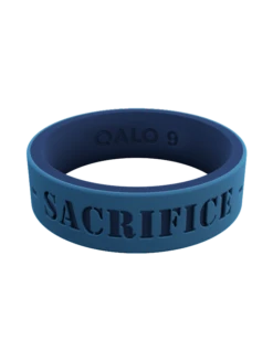 Women's Folds Of Honor Mantra Strata Ring -Silicone Jewelry & Accessories QLO FoldsOfHonor Womens Strata BlueBlack HonorMantra Angle