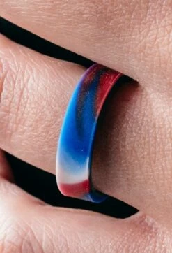 Folds Of Honor Tie Dye Switch Ring -Silicone Jewelry & Accessories QLO FoldsOfHonor Womens Switch TieDye RedWhiteBlue Hover