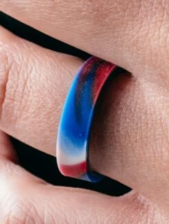 Folds Of Honor Tie Dye Switch Ring -Silicone Jewelry & Accessories QLO FoldsOfHonor Womens Switch TieDye RedWhiteBlue Lifestyle 02
