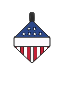 Folds Of Honor Diamond Dog ID Tag -Silicone Jewelry & Accessories QLO FoldsofHonor DogTag Flag Diamond CMZ.Front