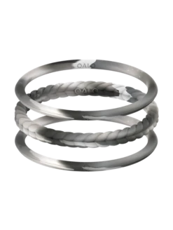 Women's Natural Stone Essential Bangles -Silicone Jewelry & Accessories QLO NaturalStone Bangles.Granite Angle Trans