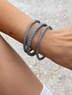 Women's Natural Stone Essential Bangles -Silicone Jewelry & Accessories QLO NaturalStone Bangles.Granite Lifestyle 01