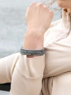 Women's Natural Stone Essential Bangles -Silicone Jewelry & Accessories QLO NaturalStone Bangles.Granite Lifestyle 02