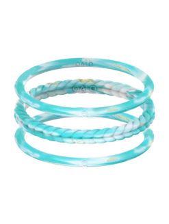 Women's Natural Stone Essential Bangles -Silicone Jewelry & Accessories QLO NaturalStone Bangles.Turquoise Angle Trans