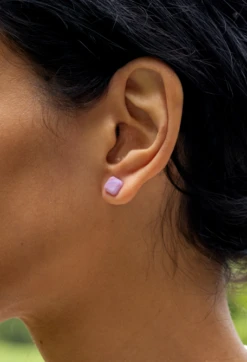 Emme Natural Stone Earrings -Silicone Jewelry & Accessories QLO NaturalStone EmmeEarrings.Granite Hover