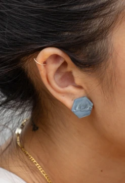 Ion Natural Stone Earrings -Silicone Jewelry & Accessories QLO NaturalStone IonEarrings.Amethyst Hover