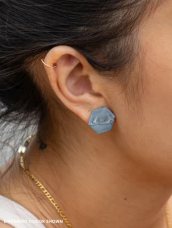 Ion Natural Stone Earrings -Silicone Jewelry & Accessories QLO NaturalStone IonEarrings.Amethyst Lifestyle 01