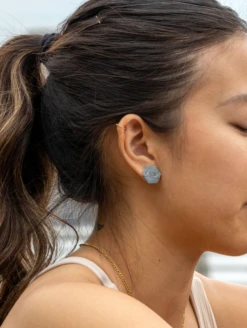 Ion Natural Stone Earrings -Silicone Jewelry & Accessories QLO NaturalStone IonEarrings.Granite Lifestyle 02