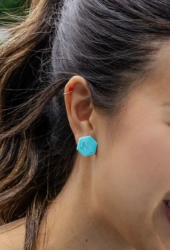 Ion Natural Stone Earrings -Silicone Jewelry & Accessories QLO NaturalStone IonEarrings.RoseQuartz Hover