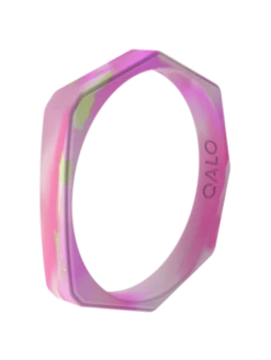 Women's Natural Stone Lake Bracelet -Silicone Jewelry & Accessories QLO NaturalStone LakeBracelet.Amethyst Angle Trans