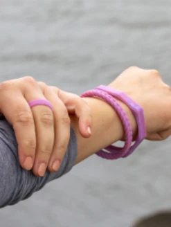 Women's Natural Stone Lake Bracelet -Silicone Jewelry & Accessories QLO NaturalStone LakeBracelet.Amethyst Lifestyle 01