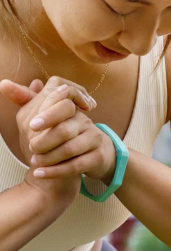 Women's Natural Stone Lake Bracelet -Silicone Jewelry & Accessories QLO NaturalStone LakeBracelet.Granite Hover