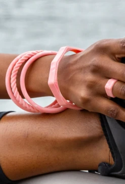 Women's Natural Stone Lake Bracelet -Silicone Jewelry & Accessories QLO NaturalStone LakeBracelet.RoseQuartz Hover