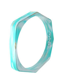 Women's Natural Stone Lake Bracelet -Silicone Jewelry & Accessories QLO NaturalStone LakeBracelet.Turquoise Angle Trans