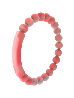 Natural Stone Tranquil Bracelet -Silicone Jewelry & Accessories QLO NaturalStone TranquilBracelet.RoseQuartz Angle Trans